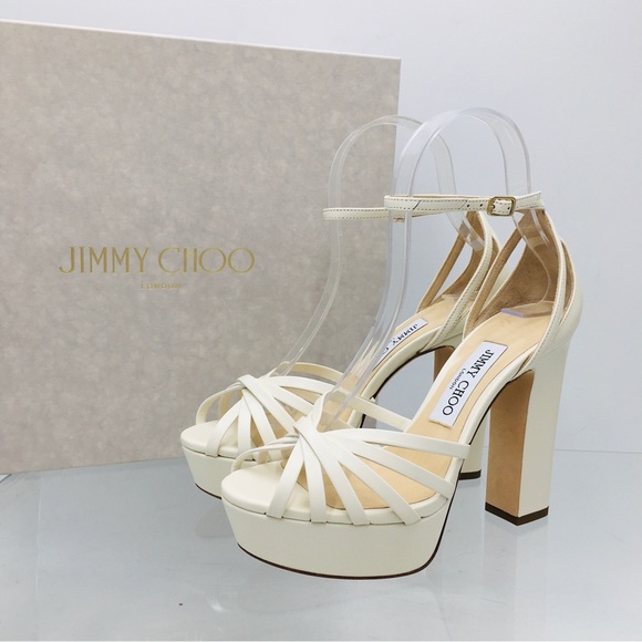 Jimmy Choo Shoes - Jimmy Choo Isra Ankle Strap Platform Women’s Sandals Latte Size 36.5 US 6.5 M